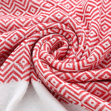 Load image into Gallery viewer, Striped Cotton Bath Towel With Tassels Thin Travel Camping Bath Sauna Beach Gym Pool Blanket Absorbent Easy Care