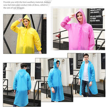 Load image into Gallery viewer, Disposable  PEVA Environment Transparent Raincoat Outdoor Hiking Siamese Raincoat