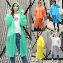 Load image into Gallery viewer, Disposable  PEVA Environment Transparent Raincoat Outdoor Hiking Siamese Raincoat