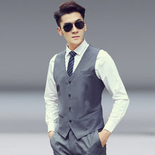 Load image into Gallery viewer, Men Vest Slim Korean Work Clothes Suit Vest Groomsmen Professional Wear Men Vest, S, M, XL, L, XXL, XXXL, XXXXL, XXXXXL