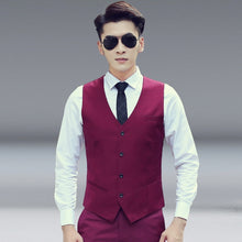 Load image into Gallery viewer, Men Vest Slim Korean Work Clothes Suit Vest Groomsmen Professional Wear Men Vest, S, M, XL, L, XXL, XXXL, XXXXL, XXXXXL