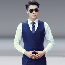 Load image into Gallery viewer, Men Vest Slim Korean Work Clothes Suit Vest Groomsmen Professional Wear Men Vest, S, M, XL, L, XXL, XXXL, XXXXL, XXXXXL