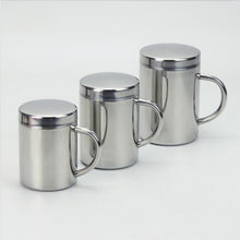 Load image into Gallery viewer, 304 Stainless Steel Double Insulation Coffee Drink Milk Water Mugs Durable Drinking Cup with Lid, 304 Stainless Steel 200ml, 304 Stainless Steel 300ml, 304 Stainless Steel 400ml
