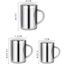Load image into Gallery viewer, 304 Stainless Steel Double Insulation Coffee Drink Milk Water Mugs Durable Drinking Cup with Lid, 304 Stainless Steel 200ml, 304 Stainless Steel 300ml, 304 Stainless Steel 400ml