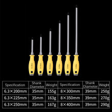 Load image into Gallery viewer, Chrome Vanadium Steel Percussion Screwdriver, 6.3x200mm 4inch Phillips, 6.3x225mm 5inch Phillips, 6.3x250mm 6inch Phillips, 8x300mm 8inch Phillips, 8x350mm 10inch Phillips, 8x400mm 12inch Phillips