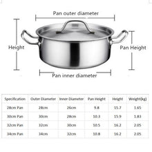 Load image into Gallery viewer, Stainless Steel Extra Thick Hot Pot Thickened Bottom Grid Pot, Diameter : 28cm, Diameter : 30cm, Diameter : 32cm, Diameter : 34cm