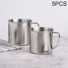 Load image into Gallery viewer, 5 PCS Extra Thick 304 Stainless Steel Cup Children's Mouth Cup with Handle Cover Household adult Drinking Water Cup, 7cm without cover, 8cm with cover, 9cm with cover, 10cm with cover, 11cm with cover, 12cm with cover
