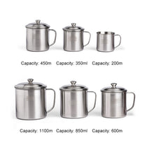 Load image into Gallery viewer, 5 PCS Extra Thick 304 Stainless Steel Cup Children's Mouth Cup with Handle Cover Household adult Drinking Water Cup, 7cm without cover, 8cm with cover, 9cm with cover, 10cm with cover, 11cm with cover, 12cm with cover