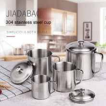 Load image into Gallery viewer, 5 PCS Extra Thick 304 Stainless Steel Cup Children's Mouth Cup with Handle Cover Household adult Drinking Water Cup, 7cm without cover, 8cm with cover, 9cm with cover, 10cm with cover, 11cm with cover, 12cm with cover