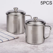 Load image into Gallery viewer, 5 PCS Extra Thick 304 Stainless Steel Cup Children's Mouth Cup with Handle Cover Household adult Drinking Water Cup, 7cm without cover, 8cm with cover, 9cm with cover, 10cm with cover, 11cm with cover, 12cm with cover