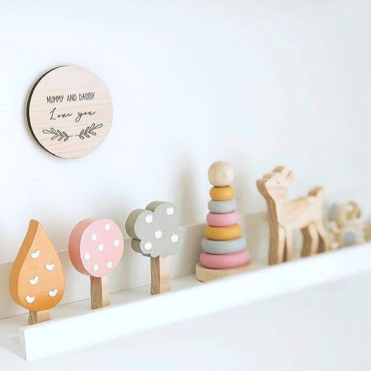 Wooden Tree Three-piece Set of Building Ornaments Photography Props Children Room Decoration