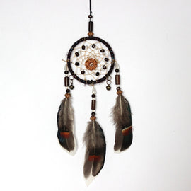 Retro Single Ring Feather Dream Catcher Hanging Window Decoration