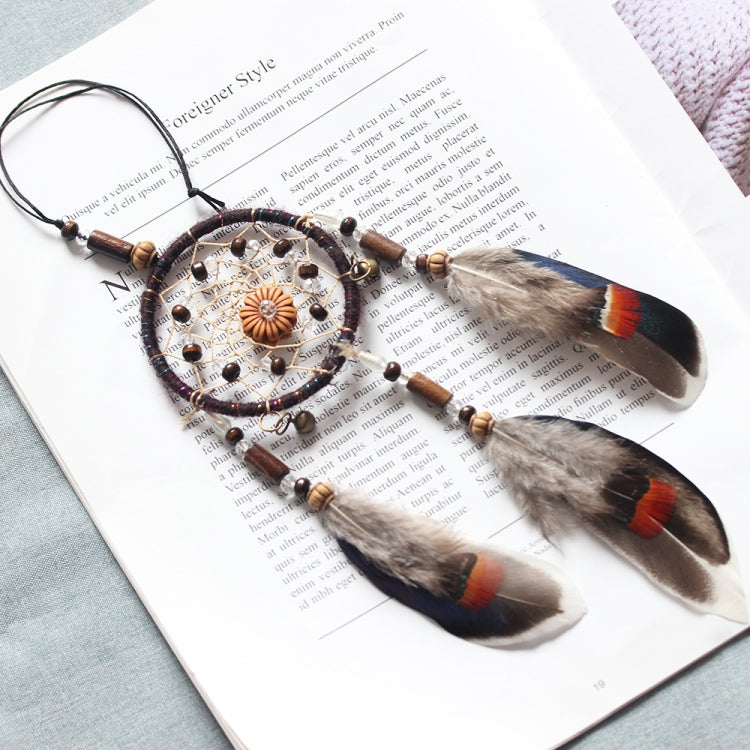 Retro Single Ring Feather Dream Catcher Hanging Window Decoration