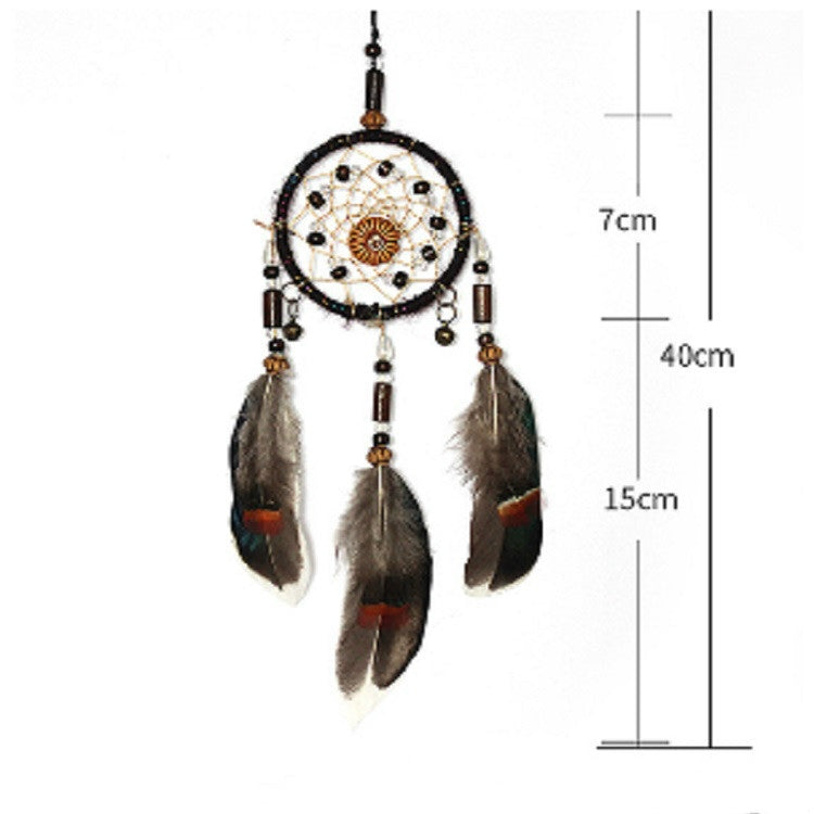 Retro Single Ring Feather Dream Catcher Hanging Window Decoration