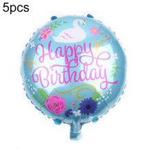 Load image into Gallery viewer, 5 PCS Round White Swan Aluminum Balloon Birthday Party Decoration Toy, 18 inches