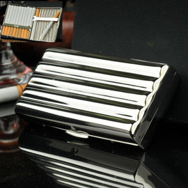 Double-gun Copper Corrugated Cigarette Case, 10 PCS Silver, 16 PCS Gold, 16 PCS Silver, 20 PCS Gold, 20 PCS Silver