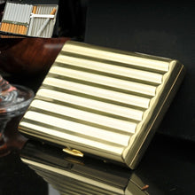 Load image into Gallery viewer, Double-gun Copper Corrugated Cigarette Case, 10 PCS Silver, 16 PCS Gold, 16 PCS Silver, 20 PCS Gold, 20 PCS Silver