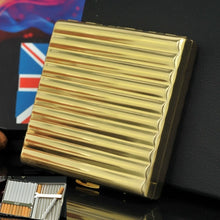 Load image into Gallery viewer, Double-gun Copper Corrugated Cigarette Case, 10 PCS Silver, 16 PCS Gold, 16 PCS Silver, 20 PCS Gold, 20 PCS Silver