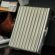 Load image into Gallery viewer, Double-gun Copper Corrugated Cigarette Case, 10 PCS Silver, 16 PCS Gold, 16 PCS Silver, 20 PCS Gold, 20 PCS Silver