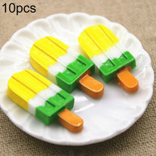 Load image into Gallery viewer, 10 PCS Rainbow Ice Cream Stick Resin Flat Back Cabochon Imitation Dessert Art Decoration