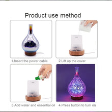 Load image into Gallery viewer, STB-XB10 3D Fireworks 7 Colors LED Night Light Air Humidifier Aroma Essential Oil Diffuser Mist Maker, US Plug, EU Plug, UK Plug, AU Plug