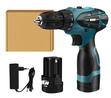 Load image into Gallery viewer, HILDA Electric Drill Cordless Screwdriver Lithium Battery Mini Drill Cordless Screwdriver Power Tools, EU Plug, 16.8V with Carton Box, 12V with Carton Box, 12V with Plastic Box, 16.8V with Plastic Box