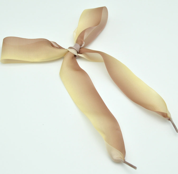 Gradient Color 4cm Width Satin Silk Ribbon Shoelaces Sneaker Sport Shoes White Shoes Laces