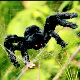 Creative Halloween Party Black Plush Spider Decoration, 90cm