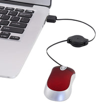 Load image into Gallery viewer, Mini Computer Mouse Retractable USB Cable Optical Ergonomic1600 DPI Portable Small Mice for Laptop