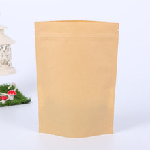 Load image into Gallery viewer, 50 PCS Zipper Self Sealing Kraft Paper Bag with Window Stand Up for Gifts/Food/Candy/Tea/Party/Wedding Gifts, 9x14+3cm, 10x15+3cm, 12x20+4cm, 14x20+4cm, 14x22+4cm, 16x22+4cm, 16x26+4cm, 17x24+4cm, 18x26+4cm, 20x30+5cm, 23x35+5cm, 30x40+6cm