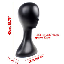 Load image into Gallery viewer, Female Plastic Mannequin Manikin Head Model Foam Wig Hair Glasses Display Stand White/Black/Natural