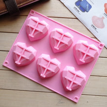 Load image into Gallery viewer, 6 in 1 Heart Shape Silicone Mold For Baking Mousse Cake DIY Silicone Molds, 6 in 1 Heart Shape