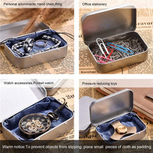 Load image into Gallery viewer, Rectangular Metal Storage Box Tinplate Business Card Storage Box, 11.5x8.5x2.2cm