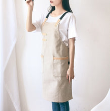 Load image into Gallery viewer, Washed Canvas Apron Chef Cafe Shop BBQ Hairdresser Aprons