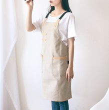 Load image into Gallery viewer, Washed Canvas Apron Chef Cafe Shop BBQ Hairdresser Aprons