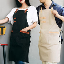 Load image into Gallery viewer, Washed Canvas Apron Chef Cafe Shop BBQ Hairdresser Aprons