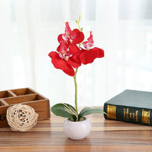 Load image into Gallery viewer, Decorative Landscaping Round Pot Three Flowers Phalaenopsis Bonsai Simulation Potted Plants