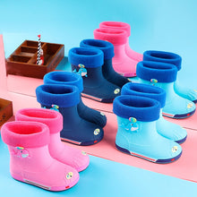 Load image into Gallery viewer, Children Non-Slip Plus Velvet Warm Cartoon Short Rain Boots, Inner Length 15cm With Cotton Cover, Inner Length 16cm With Cotton Cover, Inner Length 17cm With Cotton Cover, Inner Length 18cm With Cotton Cover, Inner Length 19cm With Cotton Cover        ...