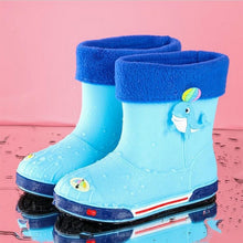 Load image into Gallery viewer, Children Non-Slip Plus Velvet Warm Cartoon Short Rain Boots, Inner Length 15cm With Cotton Cover, Inner Length 16cm With Cotton Cover, Inner Length 17cm With Cotton Cover, Inner Length 18cm With Cotton Cover, Inner Length 19cm With Cotton Cover        ...