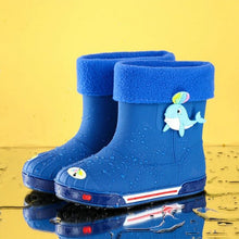 Load image into Gallery viewer, Children Non-Slip Plus Velvet Warm Cartoon Short Rain Boots, Inner Length 15cm With Cotton Cover, Inner Length 16cm With Cotton Cover, Inner Length 17cm With Cotton Cover, Inner Length 18cm With Cotton Cover, Inner Length 19cm With Cotton Cover        ...