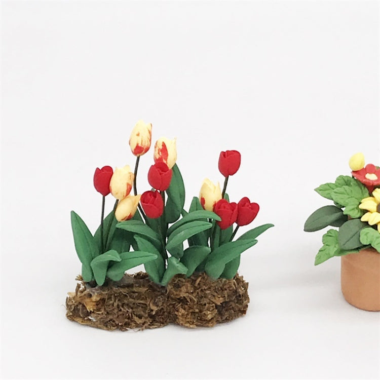 1:12 Mini House Toy Simulation Tulip Flower Model