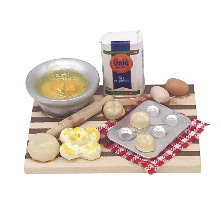 1:12 Mini House Toy Simulation Chopping Board Dessert Making Bread Table