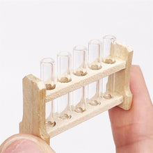 Load image into Gallery viewer, 3 Sets 1:12 mini Doll House Dollhouse Iaboratory Glass Tube Test Tube Rack Miniature Food Play Scene Model
