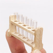 Load image into Gallery viewer, 3 Sets 1:12 mini Doll House Dollhouse Iaboratory Glass Tube Test Tube Rack Miniature Food Play Scene Model