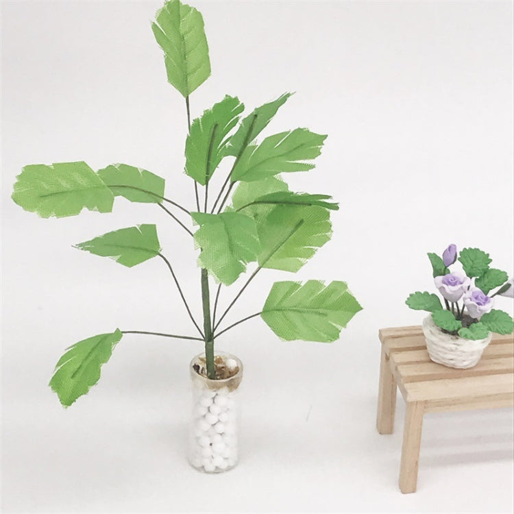 3 PCS 1:12 Mini Doll House Dollhouse Plant Model Foreign Toy Vase Banana Green Tree