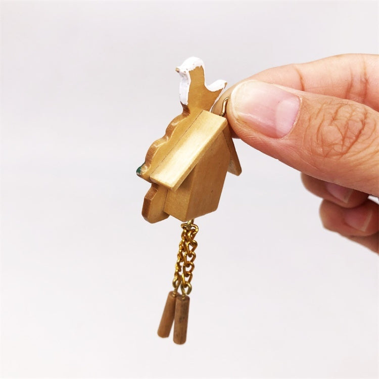 3 PCS 1:12 mini Dull House Dollhouse Wooden Wall Clock Bird Clock House Toy Simulation Clock Model