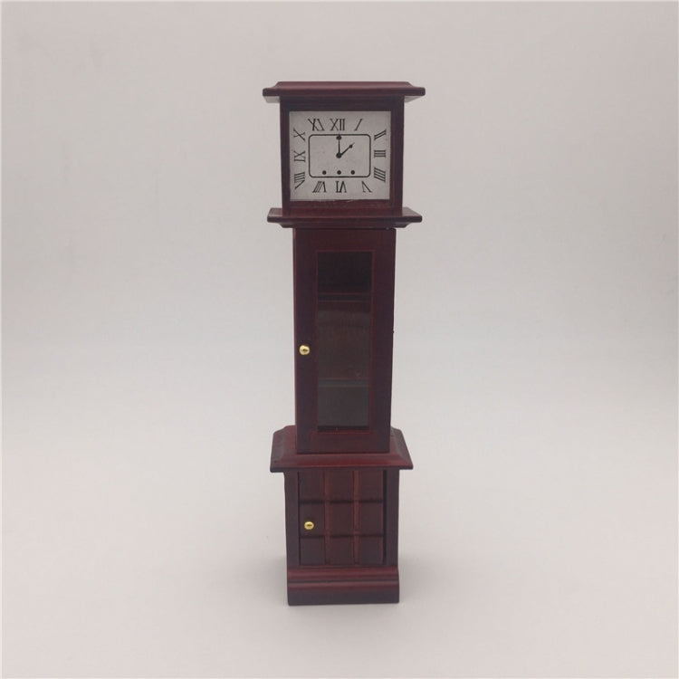 1:12 Mini House Toy Simulation Mahogany Vintage Clock