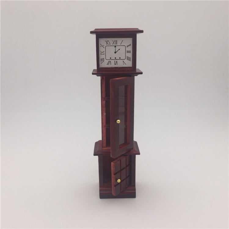 1:12 Mini House Toy Simulation Mahogany Vintage Clock