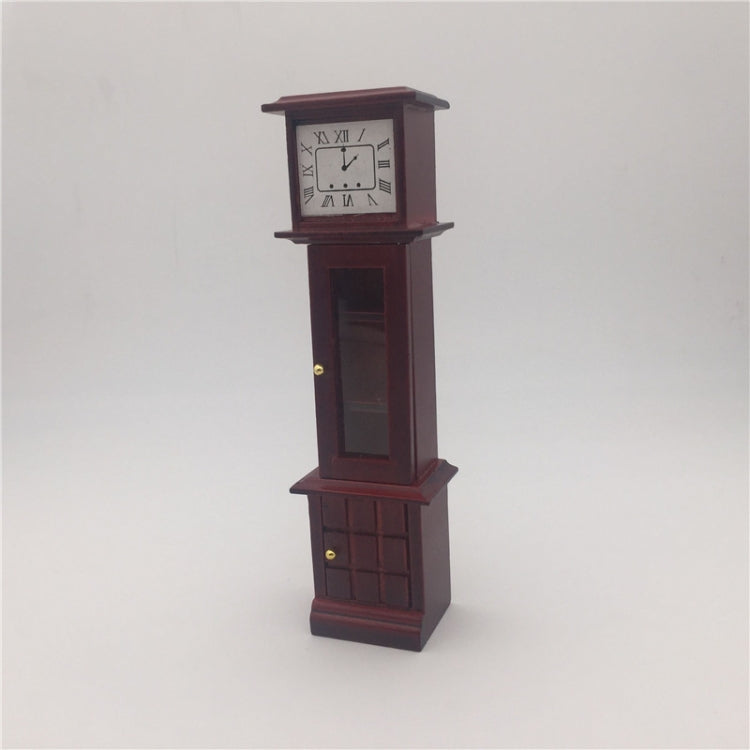 1:12 Mini House Toy Simulation Mahogany Vintage Clock