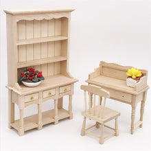 Load image into Gallery viewer, Dollhouse Furniture Miniature Study Room Decoration Wooden Bookcase Cabinet with Drawers